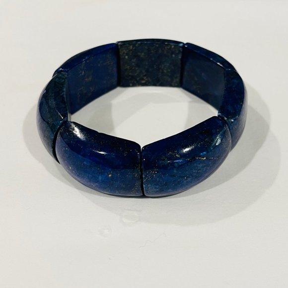 SOLID LAPIS STRETCH BRACELET - Picture 2 of 5